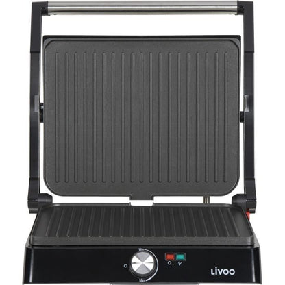 Meat and panini grill - LIVOO - DOC223 - 2200W - 2 plates - Non-stick - Cooking surface 29 x 23 cm - Indicator lights