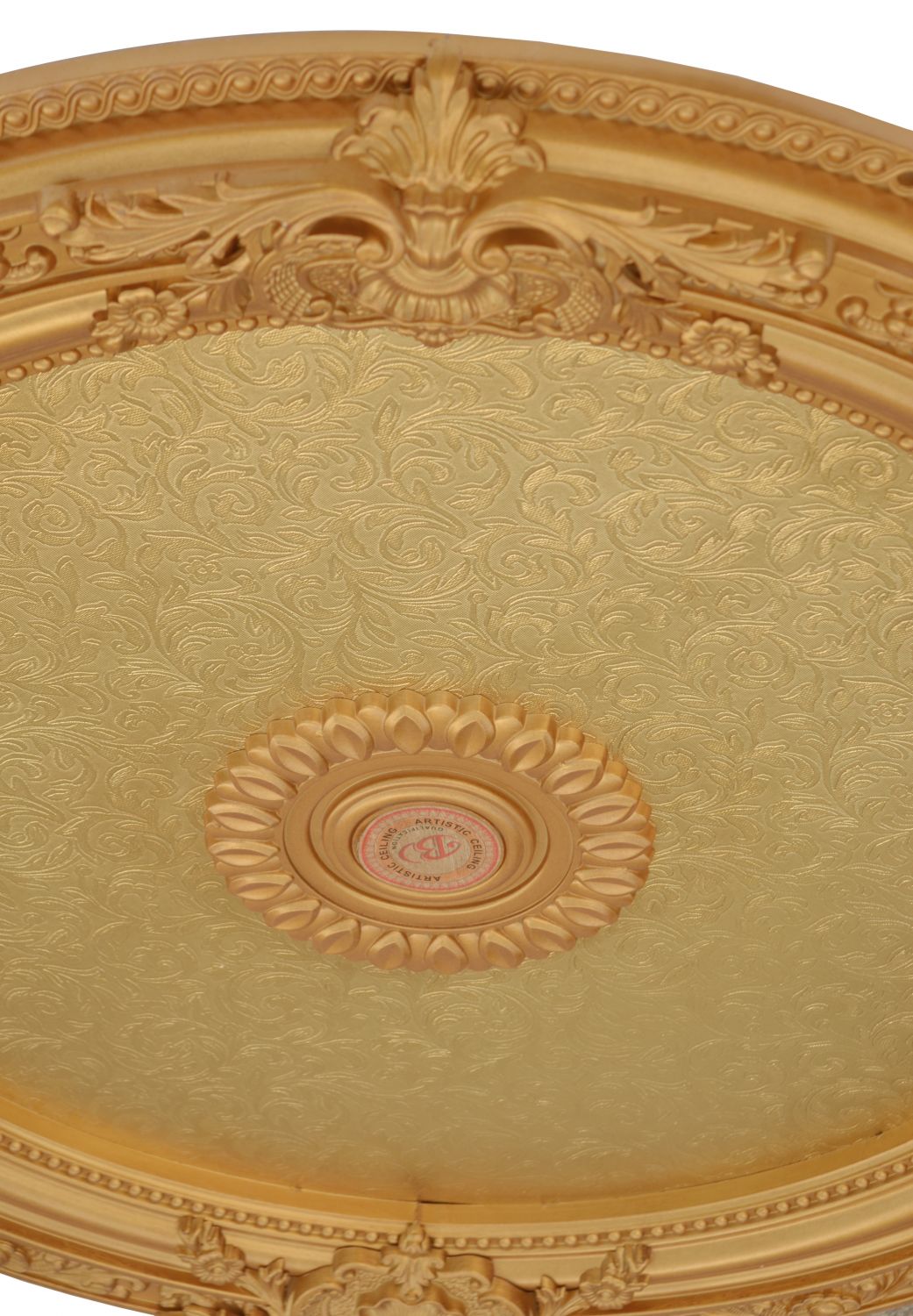 Golden Round Chandelier Ceiling Medallion 36in