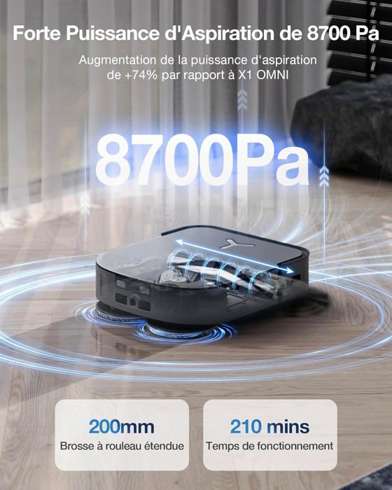 ECOVACS DEEBOT X2 COMBO - Robot Vacuum Cleaner with Handheld Vacuum - 8700Pa - Double Automatic Emptying