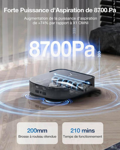 ECOVACS DEEBOT X2 COMBO - Robot Vacuum Cleaner with Handheld Vacuum - 8700Pa - Double Automatic Emptying