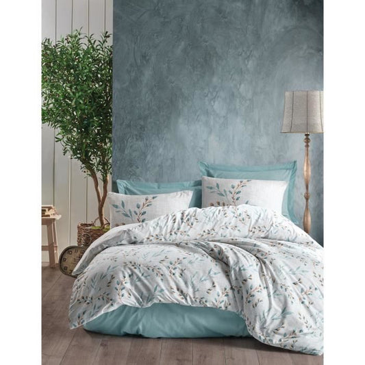 Bedding set - 1 duvet cover 220 x 240 cm + 2 pillowcases 60 x 60 cm - 100% cotton - Mint