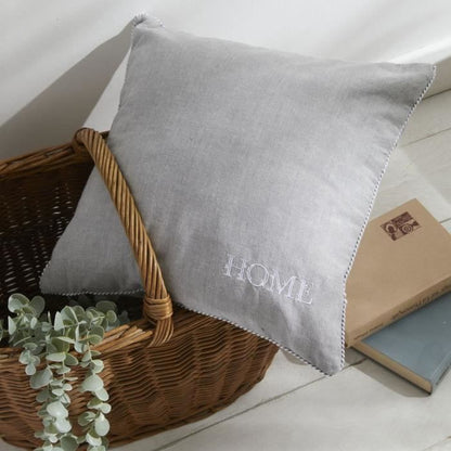 Cushion - TODAY - CHARME - Chambray x Petite broderie Capucine - 40 x 40 cm
