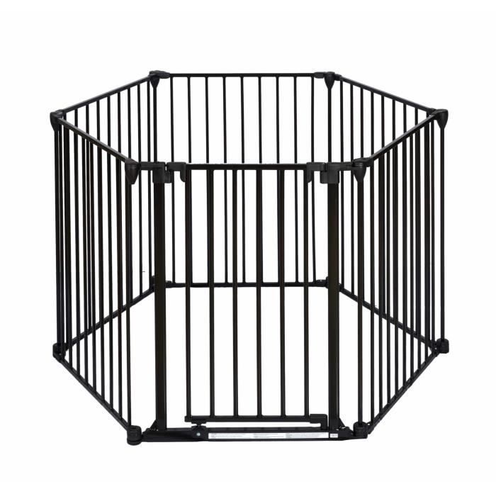 Fire barrier for fireplace or wood stove 6 sides - 360 cm - Black - NORDLINGER PRO