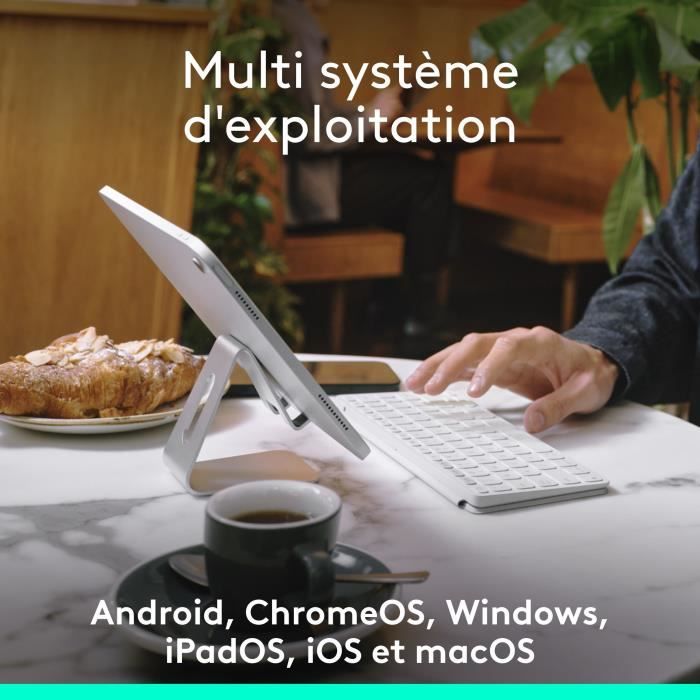 Logitech KEYS-TO-GO 2 Tablet Keyboard, UNIVERSAL BLUETOOTH KEYBOARD - Pale Grey