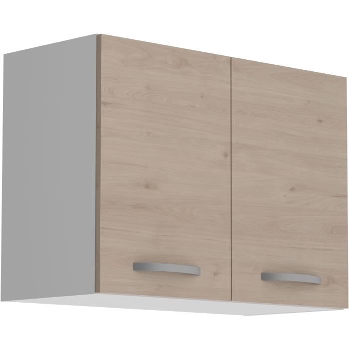 OSLO High cabinet 2 doors - Decor Chene Jackson - L 80 x D 36 x H 58 cm