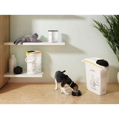 CURVER Food container Le Diner is served - 4 kg - 10 L - White and black - For cat