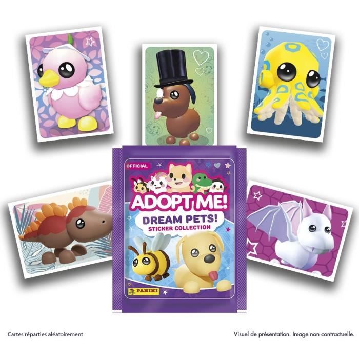 Starter Pack - PANINI - Adopt Me! Roblox - Album + 2 sleeves - 1 limited edition card - 10 stickers