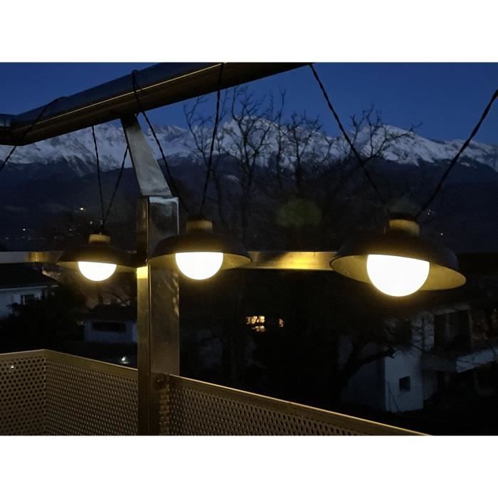 Solar garland - Luna - 5 m - Black - 10 bulbs - 50 lumens - USB rechargeable