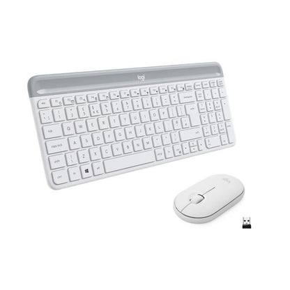 LOGITECH - MK470 Wireless Keyboard + Mouse Set - AZERTY - White