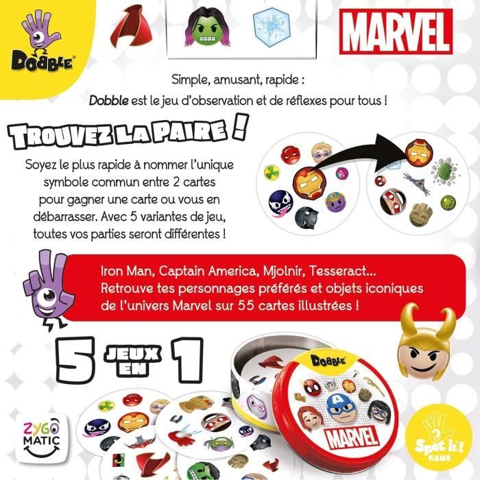 Party game - ASMODEE - Dobble: Marvel Emoji (Eco Sleeve) - 6 years old - Outdoor - Mixed