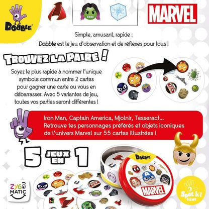 Party game - ASMODEE - Dobble: Marvel Emoji (Eco Sleeve) - 6 years old - Outdoor - Mixed