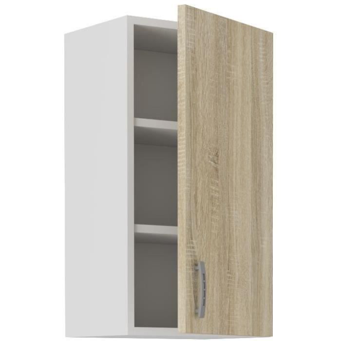 SARA high cabinet - 1 door - Sonoma oak decor - L40xD31xH71.5 cm - Made in Poland