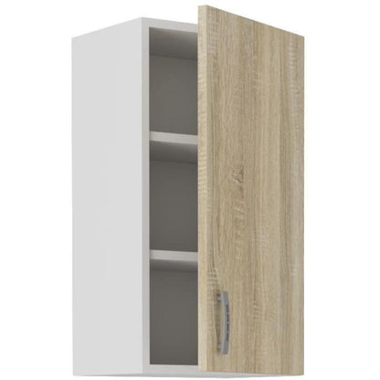 SARA high cabinet - 1 door - Sonoma oak decor - L40xD31xH71.5 cm - Made in Poland