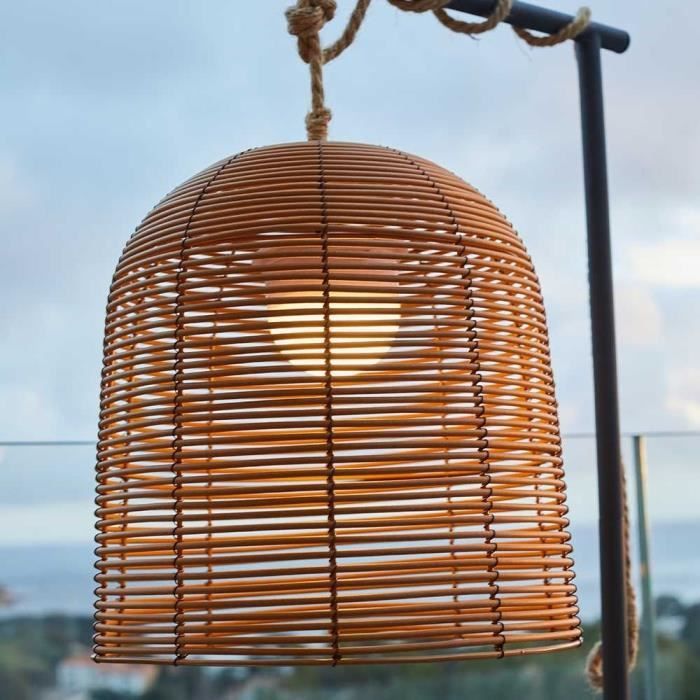 Nomad suspension - LUMISKY - HANG BOHEME - H35 cm - Polyrattan with rope - Warm white and dimmable white LED