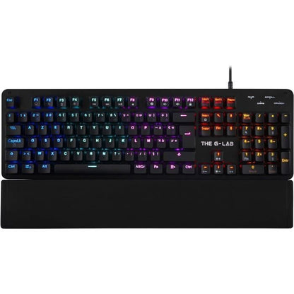 THE G-LAB Gaming Carbon Backlit mechanical keyboard - Switch Blues - Wrist rest - FR