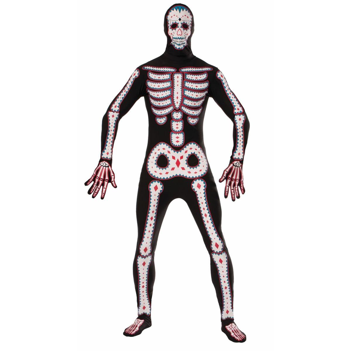 Disappearing Man Day Of The Dead Skeleton Adult Costume One Size