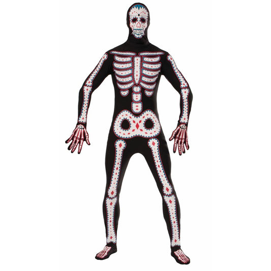 Disappearing Man Day Of The Dead Skeleton Adult Costume One Size