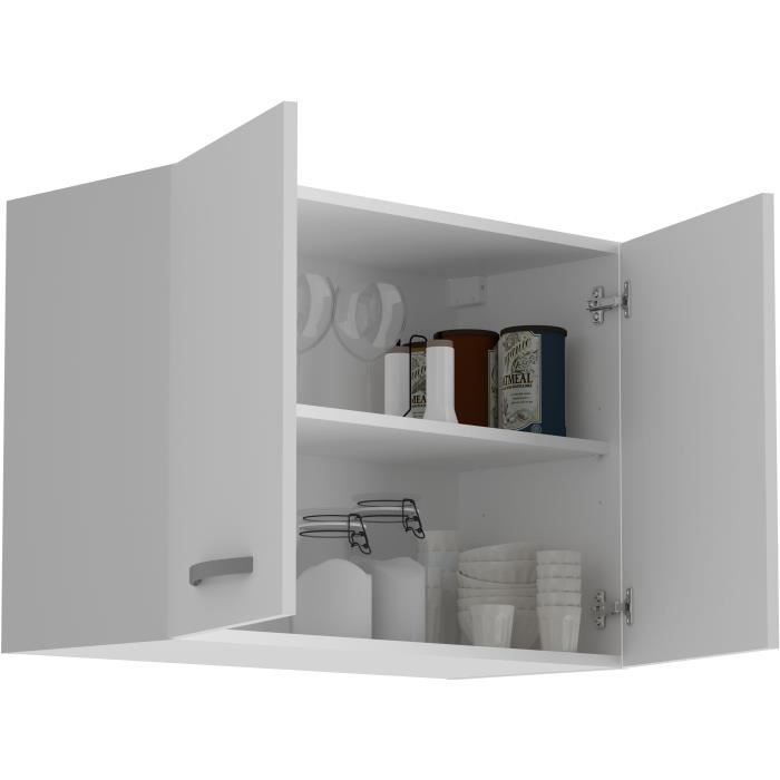 OSLO High cabinet 2 doors - White - L 80 x D 36 x H 58 cm