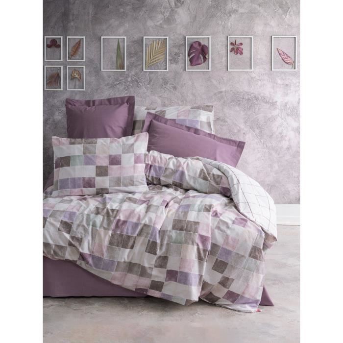 Bedding set - 1 duvet cover 220 x 240 cm + 2 pillowcases 60 x 60 cm - 100% cotton - Pink