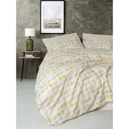 Bedding set - 1 duvet cover 220 x 240 cm + 2 pillowcases 60 x 60 cm - 100% cotton - Beige