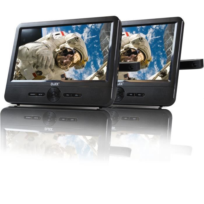 DJIX PVS906-50SM 9 portable DVD player - Double screen - 2 hour battery life - Black