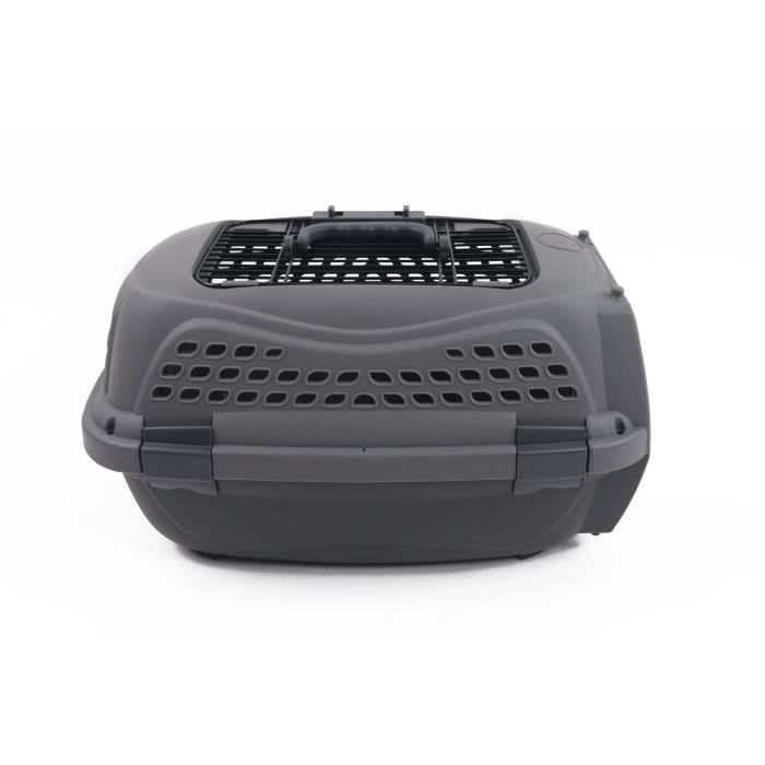 M.PETS ECO GIRO Cat Transport Crate - Plastic Cage - Size S - Gray