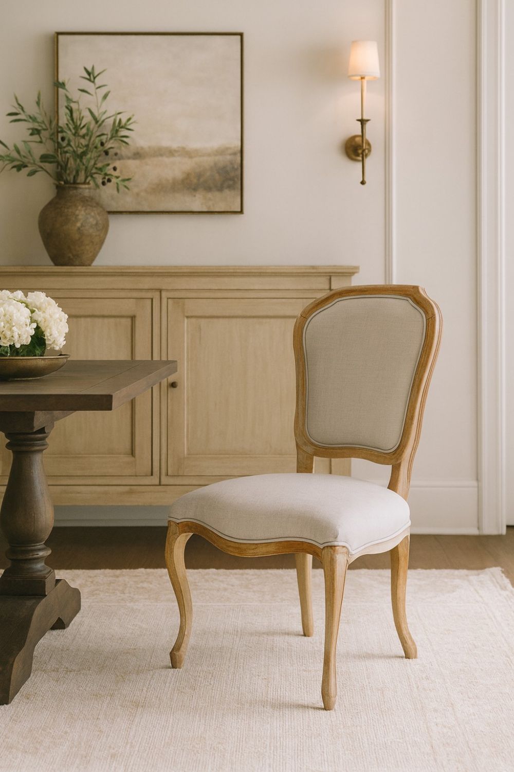 Farmhouse  Side Linen Chair