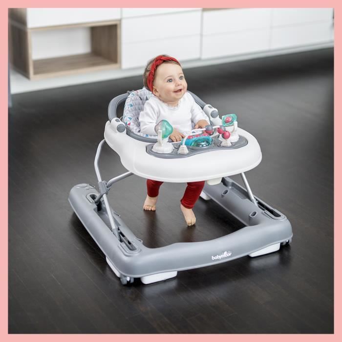 BABYMOOV Baby Walker-Pusher - Scalable - Compact folding - Musical, Zinc