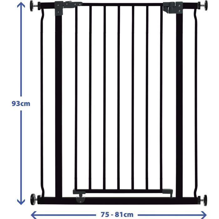 DREAMBABY Safety gate Extra High LIBERTY - By pressure - L 75/81 x H 93 cm - Black