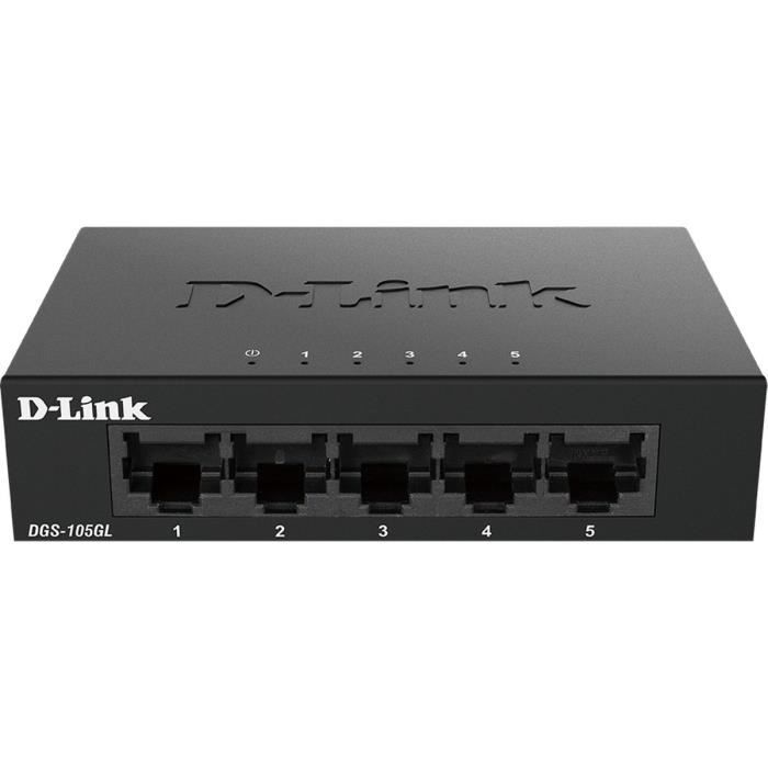 5-port Gigabit switch - Metal, plastic connectors - DLINK