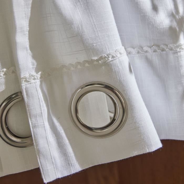 Voile curtain - TODAY - CHARME - chalk slub eyelets - 140 x 240 cm