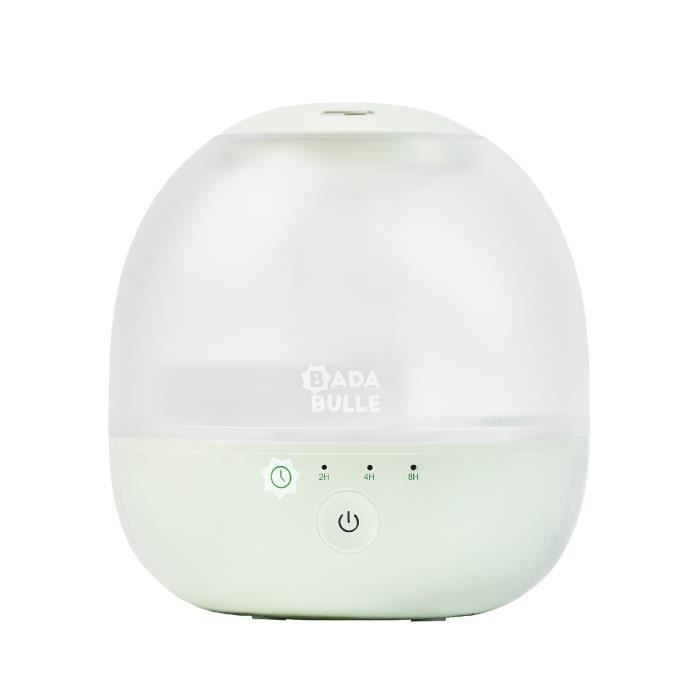 Badabulle Bubble Air Humidifier - Ensures Good Humidity Level - Integrated Night Light - 360° Nozzle - Up to 16 hours of Battery Life (2L)