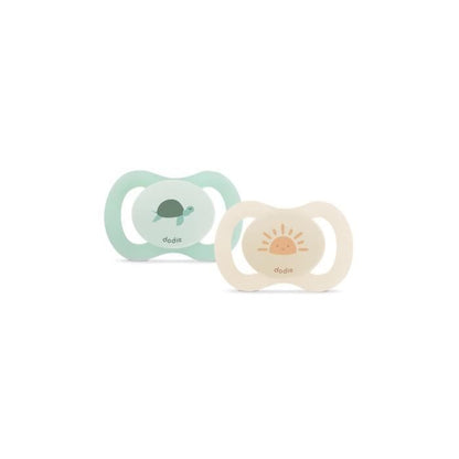 Anatomical pacifier duo - DODIE - 0/2 months - Turtle