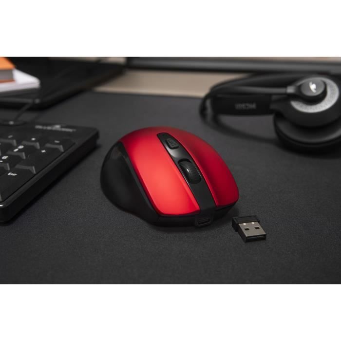 Wireless Mouse - BLUESTORK - OFFICE 75 - Rechargeable - PC/MAC - Red