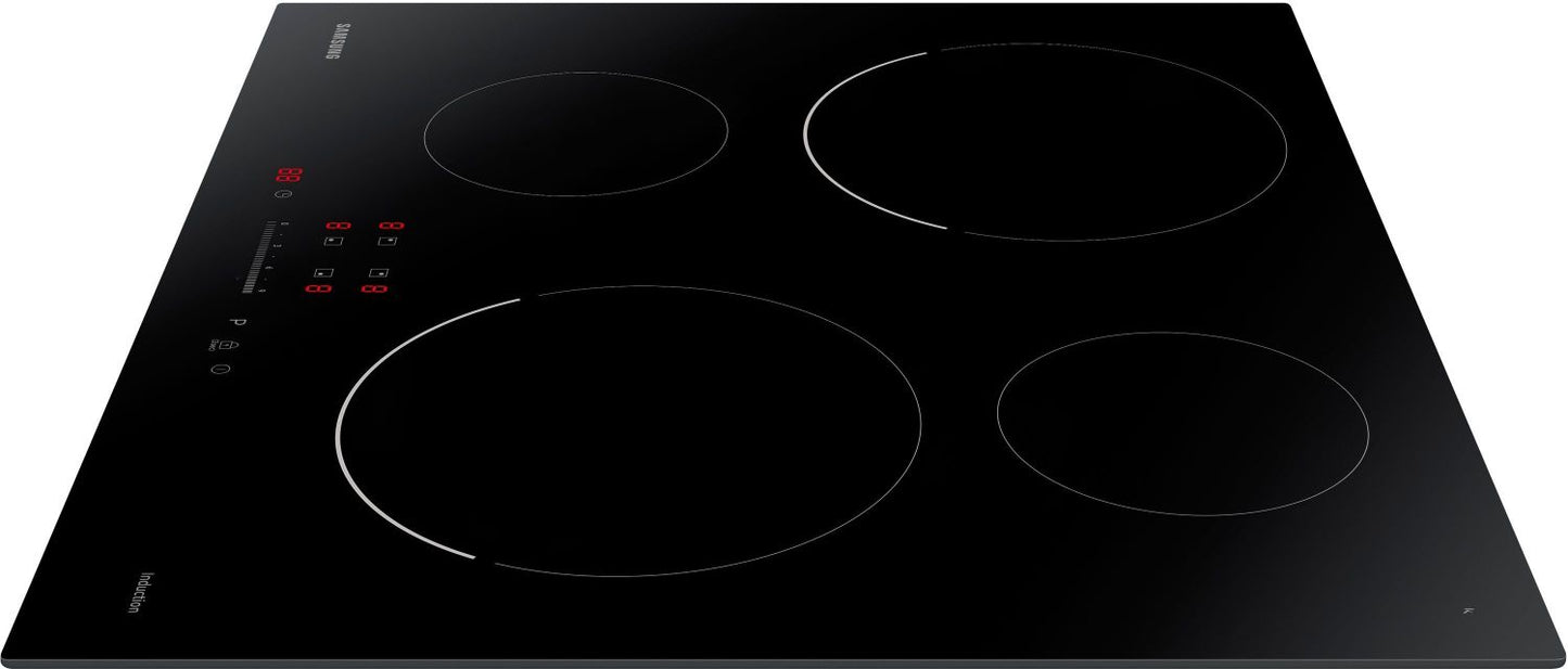 SAMSUNG NZ64M3707AK / EF - Induction hob - 4 areas - W 59 x D 57 cm - Glass coating - Black