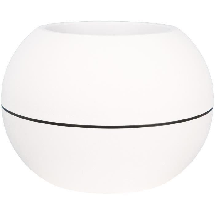 RIVIERA GRANIT BOULE round flower box - Plastic - Diameter 50 cm - White