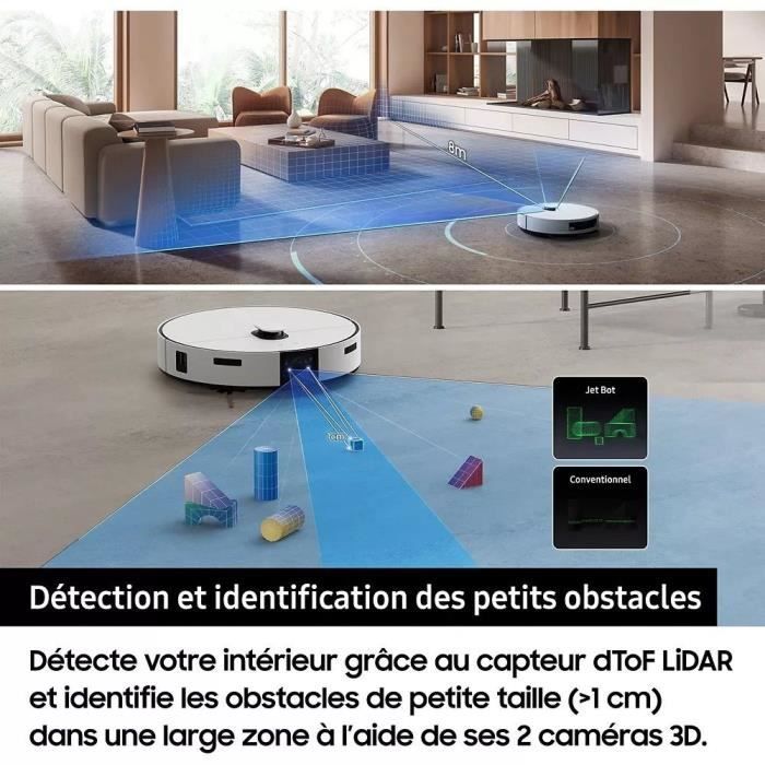 Robot Vacuum Cleaner - Samsung Jet Bot Combo AI VR7MD97A14G - Clean Station Steam Disinfection - Object Recognition