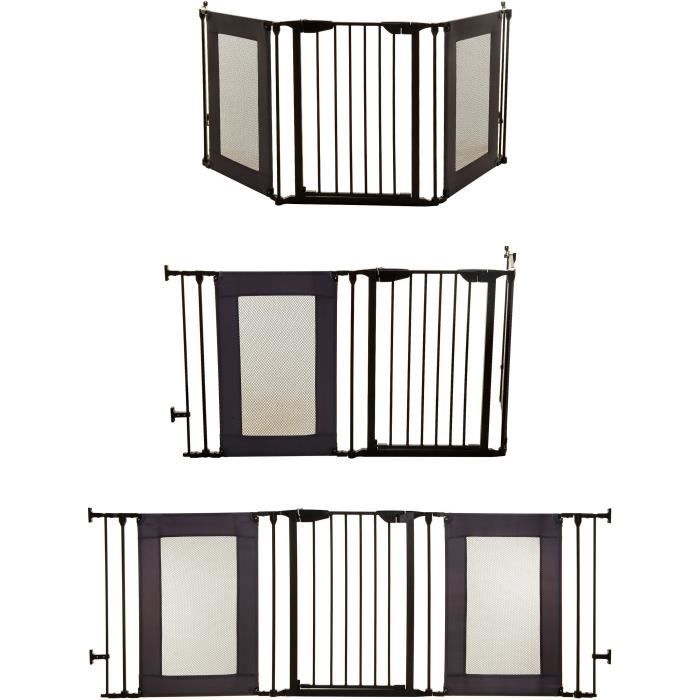 Safety barrier - DREAMBABY - DENVER - 3 panels - 85.5-200 x 74 cm - Bidirectional - Black