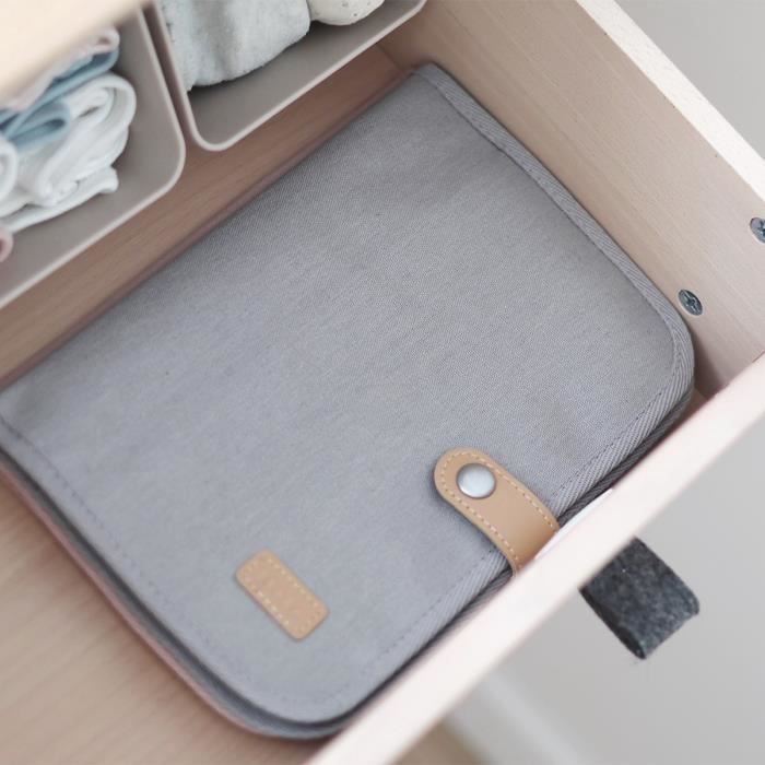 BEABA, Pearl gray canvas health book cover