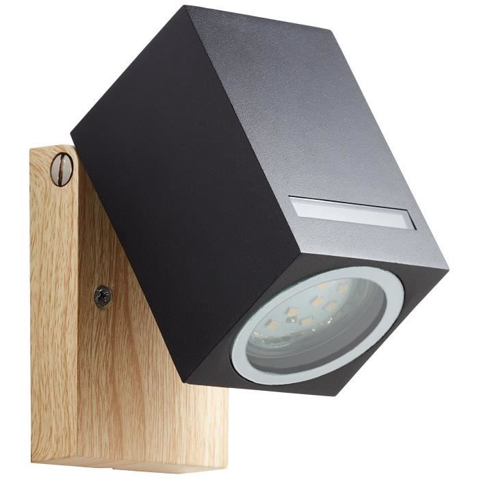 BRILLIANT - GALENI Outdoor wall light - black/natural color - metal/glass GU10 1x20W