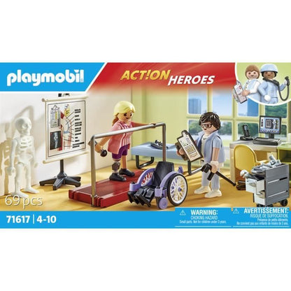 PLAYMOBIL 71617 Physiotherapy Workshop, Hospital, Action Heroes, 69 pieces, Ages 4 and up