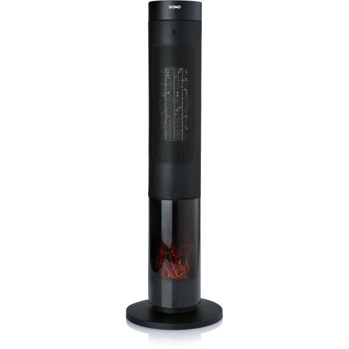 Ceramic heater with wood fire effect - 2000 W - DOMO - DO7345H - 83.5 cm - Black