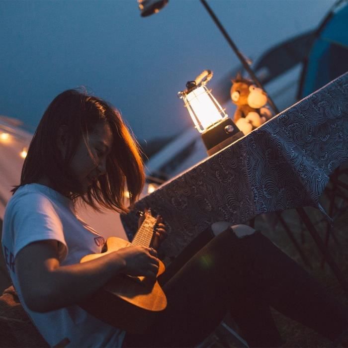 Cordless lantern - LUMISKY - WILDY - H23 cm - Rope handle - Warm white and dimmable LED