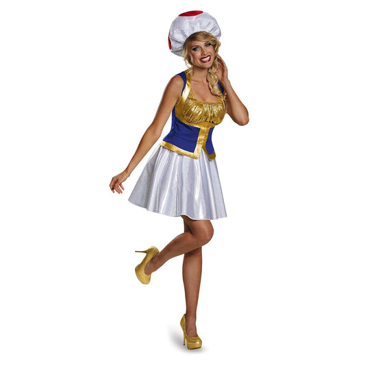 Super Mario Bros Toad Women's Toad Costume Dress Junior 7-9