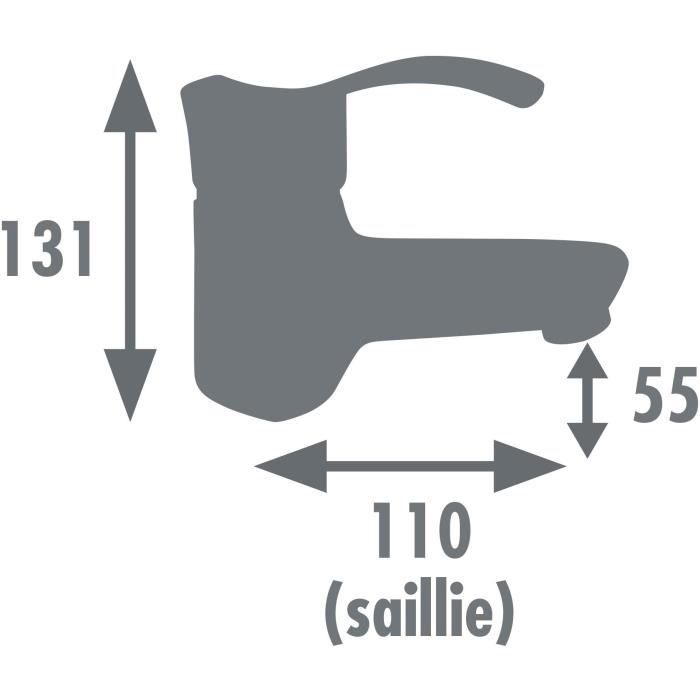 Basin mixer - EDOUARD ROUSSEAU - Nelson - Flow reducing aerator - Simple design - Ceramic cartridge Ø 40 mm - Chrome