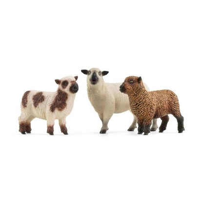 Sheep Trio Figurine, for Children from 3 Years Old, 5 x 19 x 11 cm - Schleich 42660 FARM WORLD