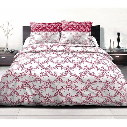 Duvet set 240x260 cm HOME LINGE PASSION FRISE: Duvet cover + 2 pillowcases - 100% Cotton 57 thread count - Burgundy