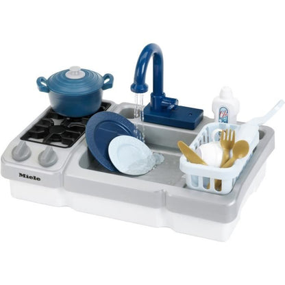Sink Toy - KLEIN - Miele Kitchen Sink with Working Faucet and Accessories - Comes with many accessories.