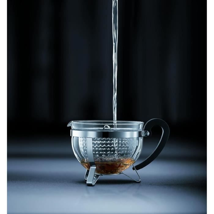 Teapot - Bodum - Chambord - 1 L - Glass - Stainless steel - Grey