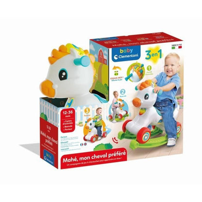 Clementoni - Rocking horse and wheels - Mane with intercation buttons - From 1 year old